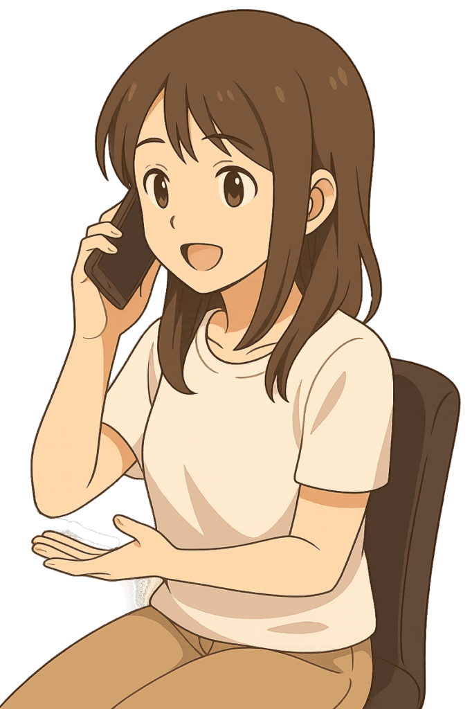 電話をする女性探偵