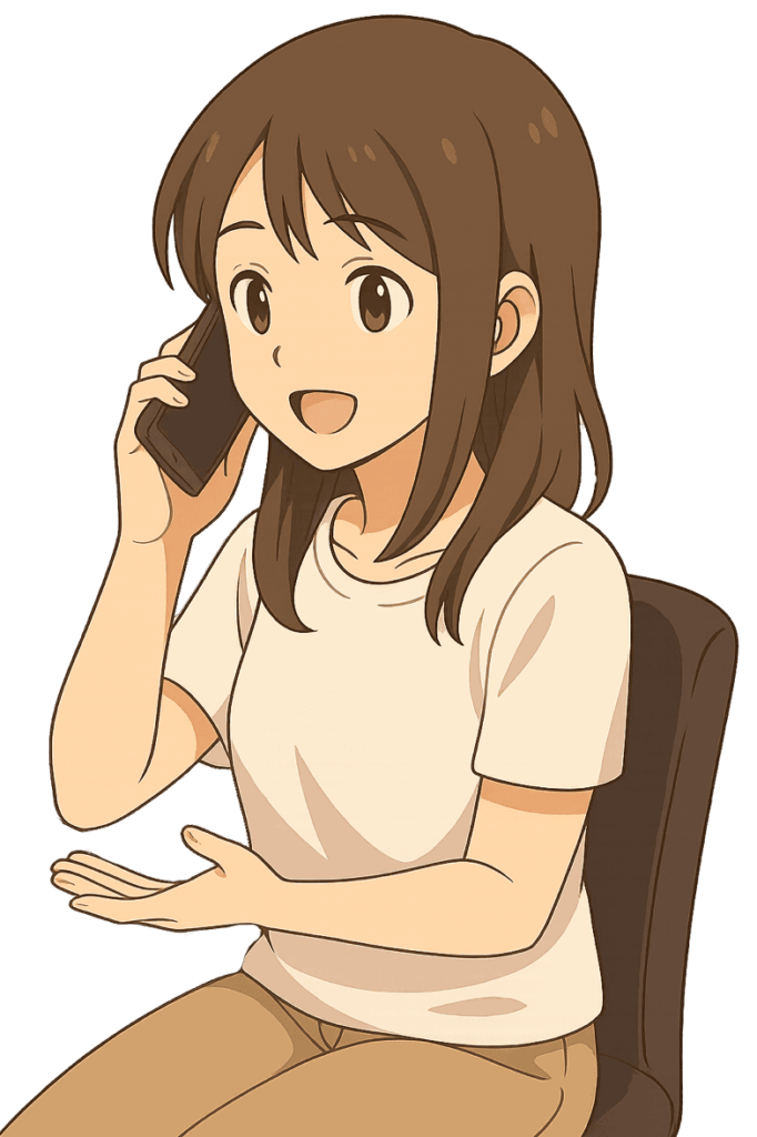 電話をする女性探偵